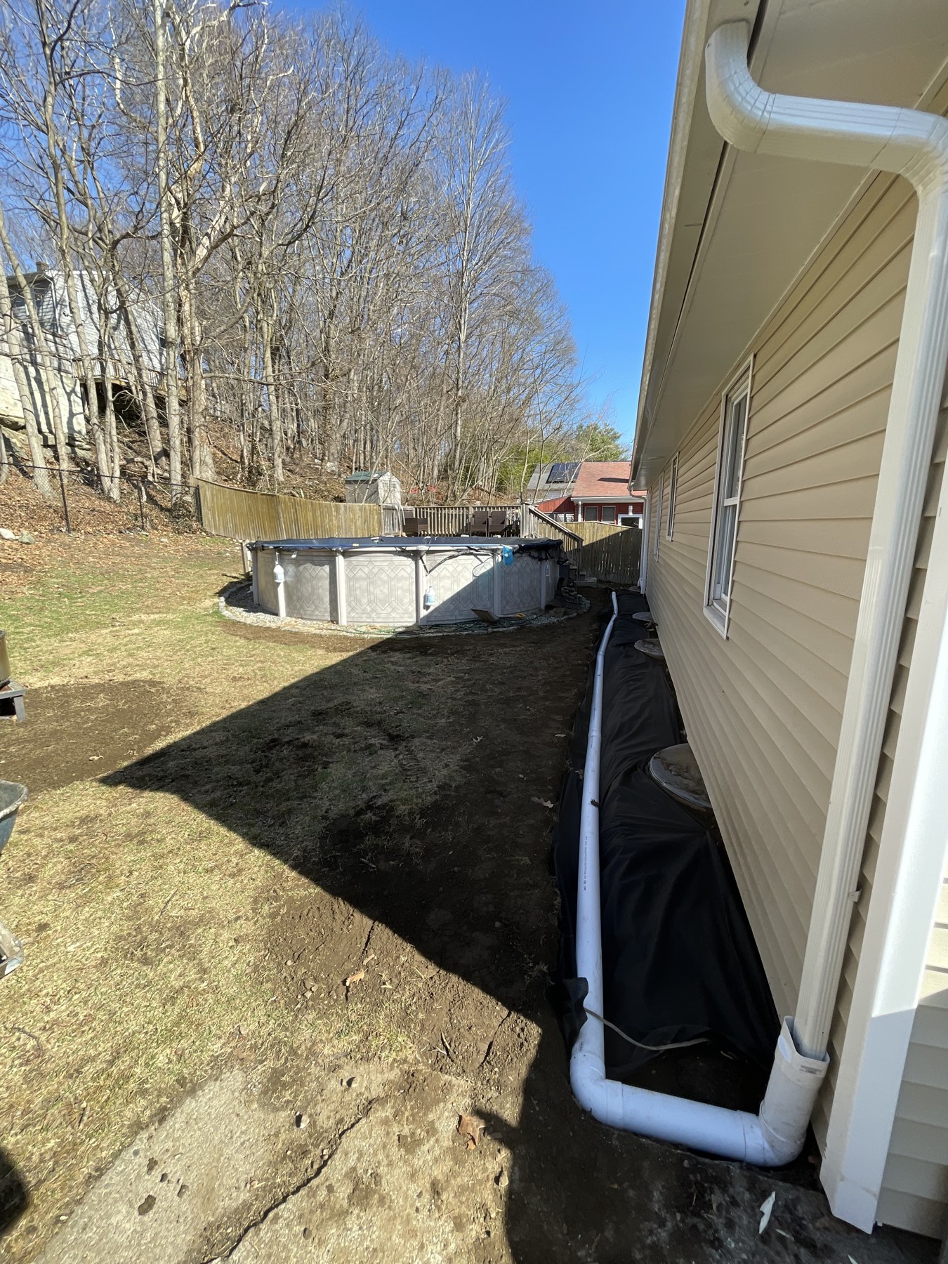 Foundation drainage installation by Blue Line
